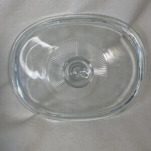 PYREX F12-C A Clear Oval Glass Lid Only Corningware 9x7 Inch No Chips Or Cracks